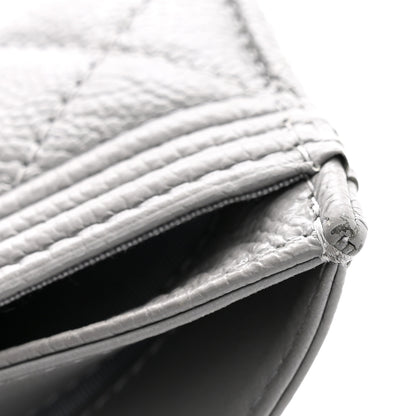 Chanel Caviar Quilted Boy Card Holder Grey Grey 8 of 9