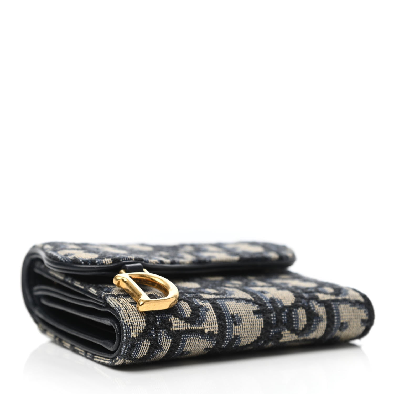 Christian Dior Oblique Saddle Lotus Wallet Blue 3 of 4