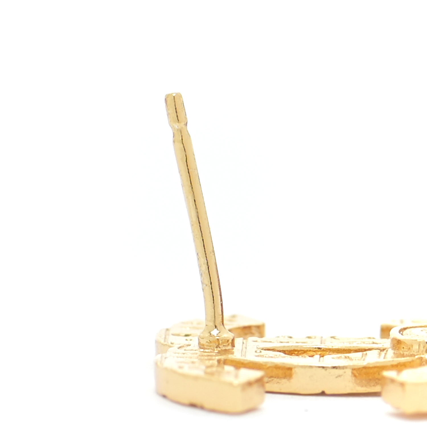 Chanel Crystal Bead Scarab CC Drop Earrings Gold Red 4 of 8