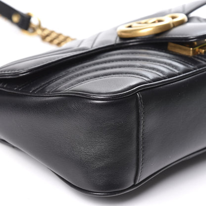 Gucci Calfskin Matelasse Small GG Marmont Shoulder Bag Black 5 of 10