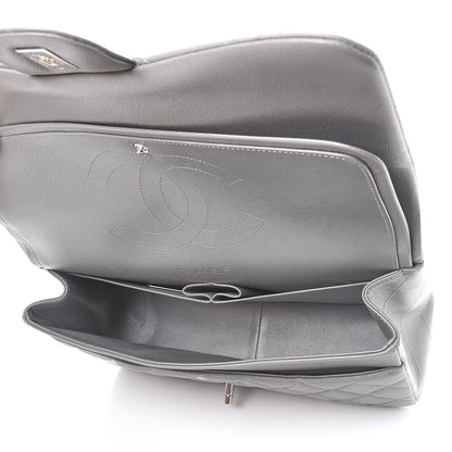Chanel Caviar Quilted Jumbo Double Flap Grey 6 of 9