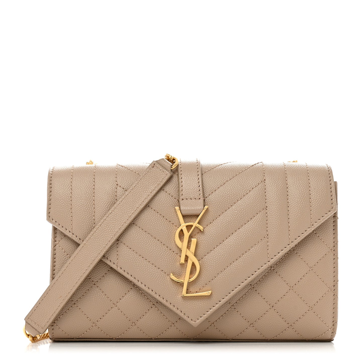 Grain De Poudre Textured Mixed Matelasse Triquilt Small Monogram Satchel Dark Beige