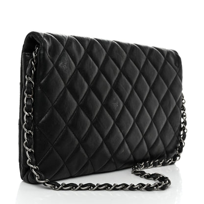 Chanel Lambskin Quilted Medium Leo Lion Flap Clutch Black 2 of 11