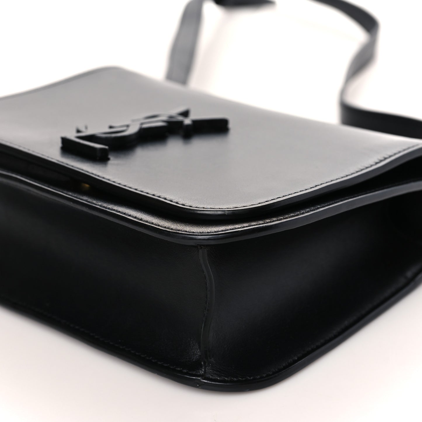 Smooth Calfskin Small Spontini Saddle Bag Black