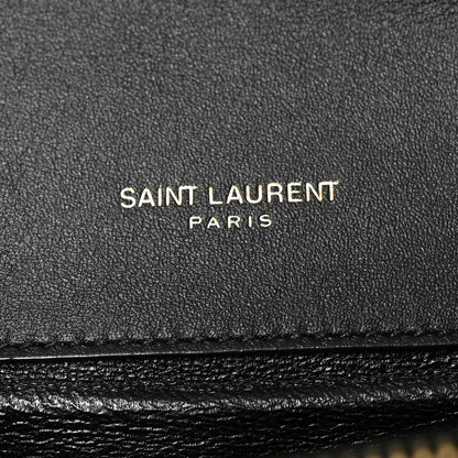 Saint Laurent Nubuck Shearling Quilted Medium Gaby Satchel Black 6 of 10