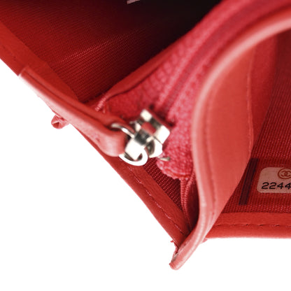 Chanel Lambskin Camellia Embossed Yen Wallet Pink 8 of 9