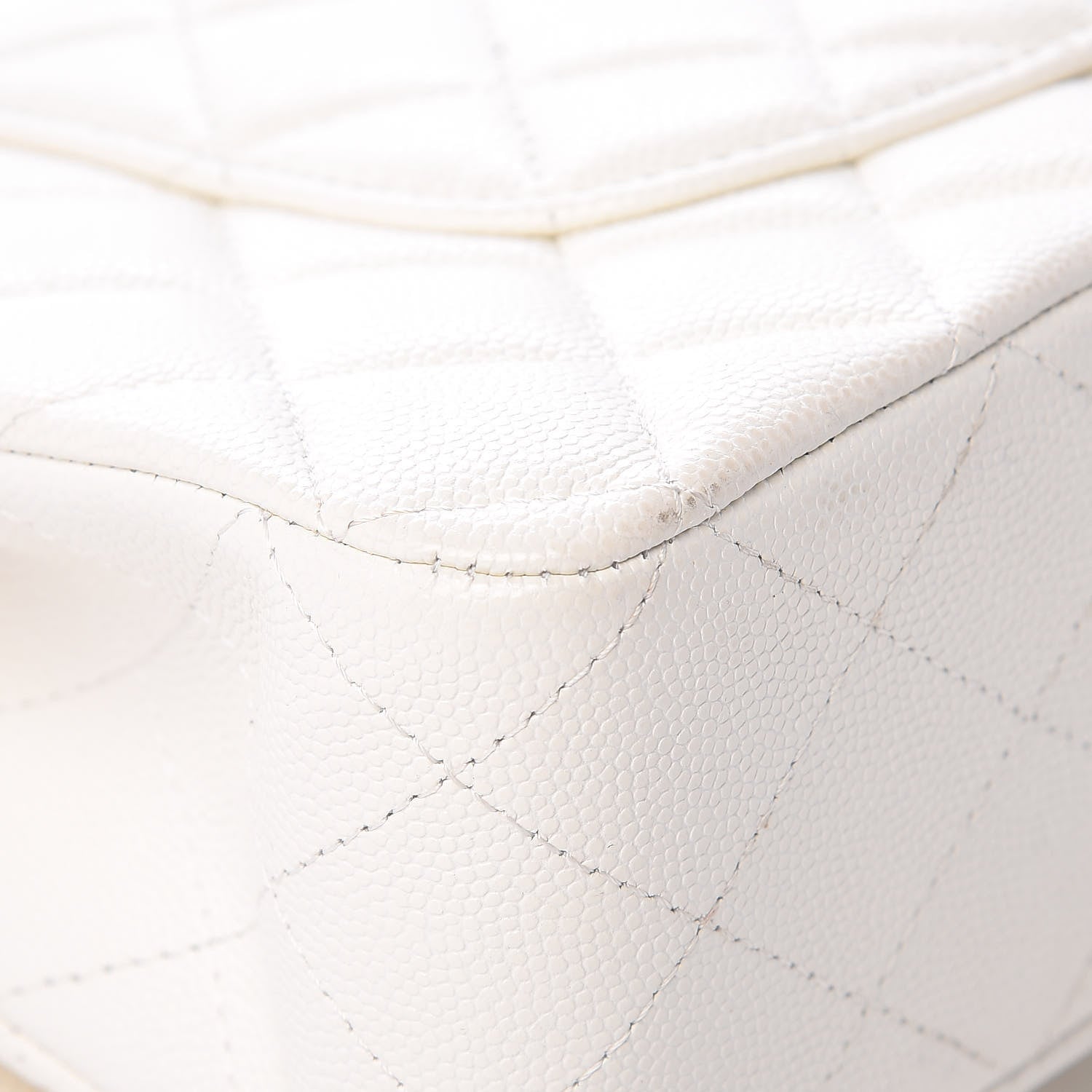 Chanel Caviar Quilted Medium Double Flap White 12 of 14