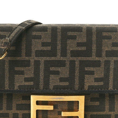 Fendi Fabric Jacquard FF 1974 Mini Baguette Tobacco Moro Black 7 of 9