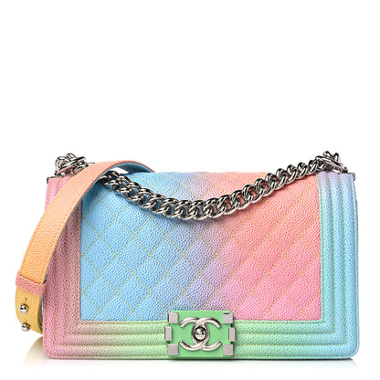 Chanel Caviar Quilted Medium Cuba Rainbow Boy Flap Multicolor 1 of 12