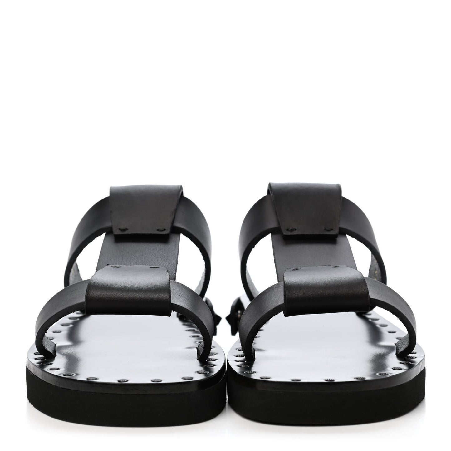 Calfskin Slip On 25mm Platform Sandals 37 Black