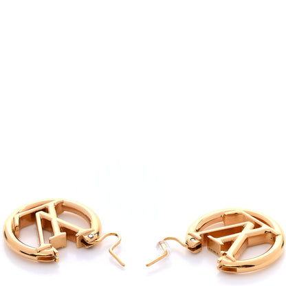 Louis Vuitton Metal Small Louise Hoop Earrings Gold 3 of 5
