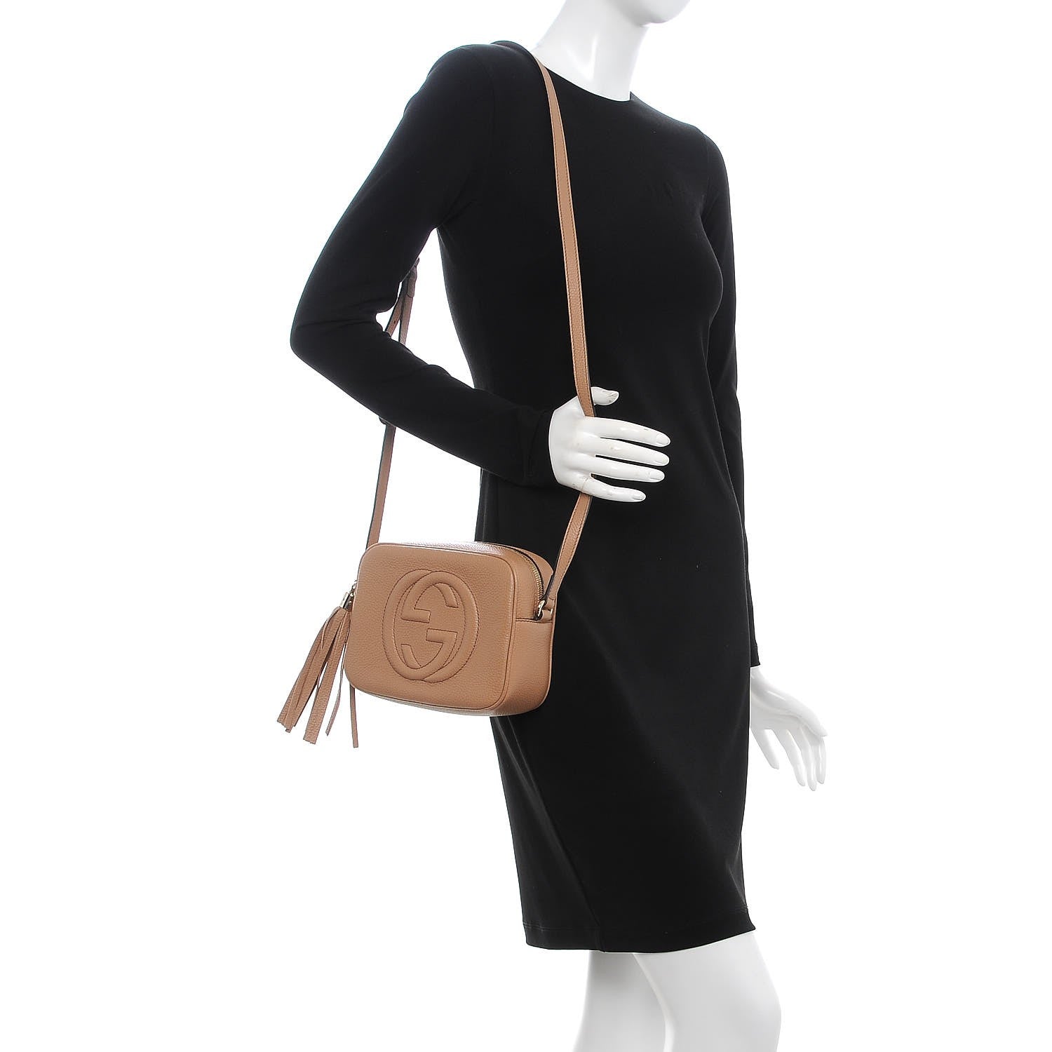 Gucci Pebbled Calfskin Small Soho Disco Bag Camelia 2 of 8