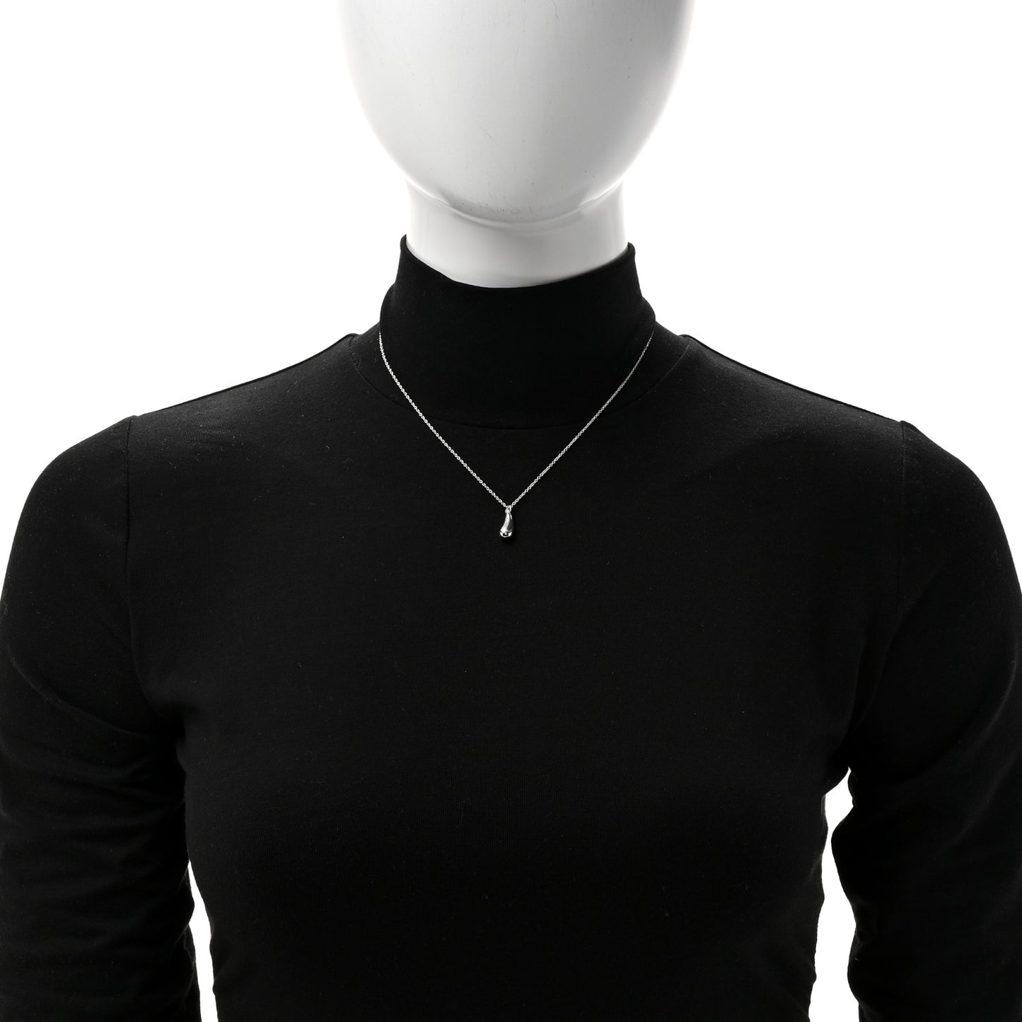 Sterling Silver 12mm Elsa Peretti Teardrop Pendant Necklace