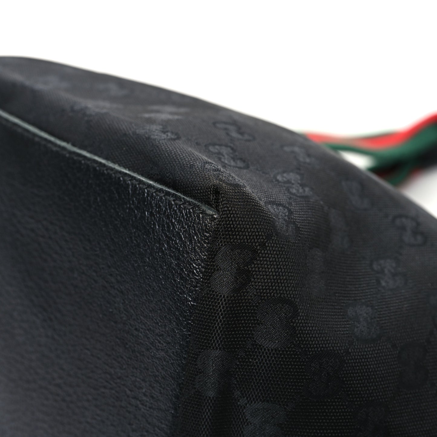 GG Monogram Small Web Handle Bucket Tote Black