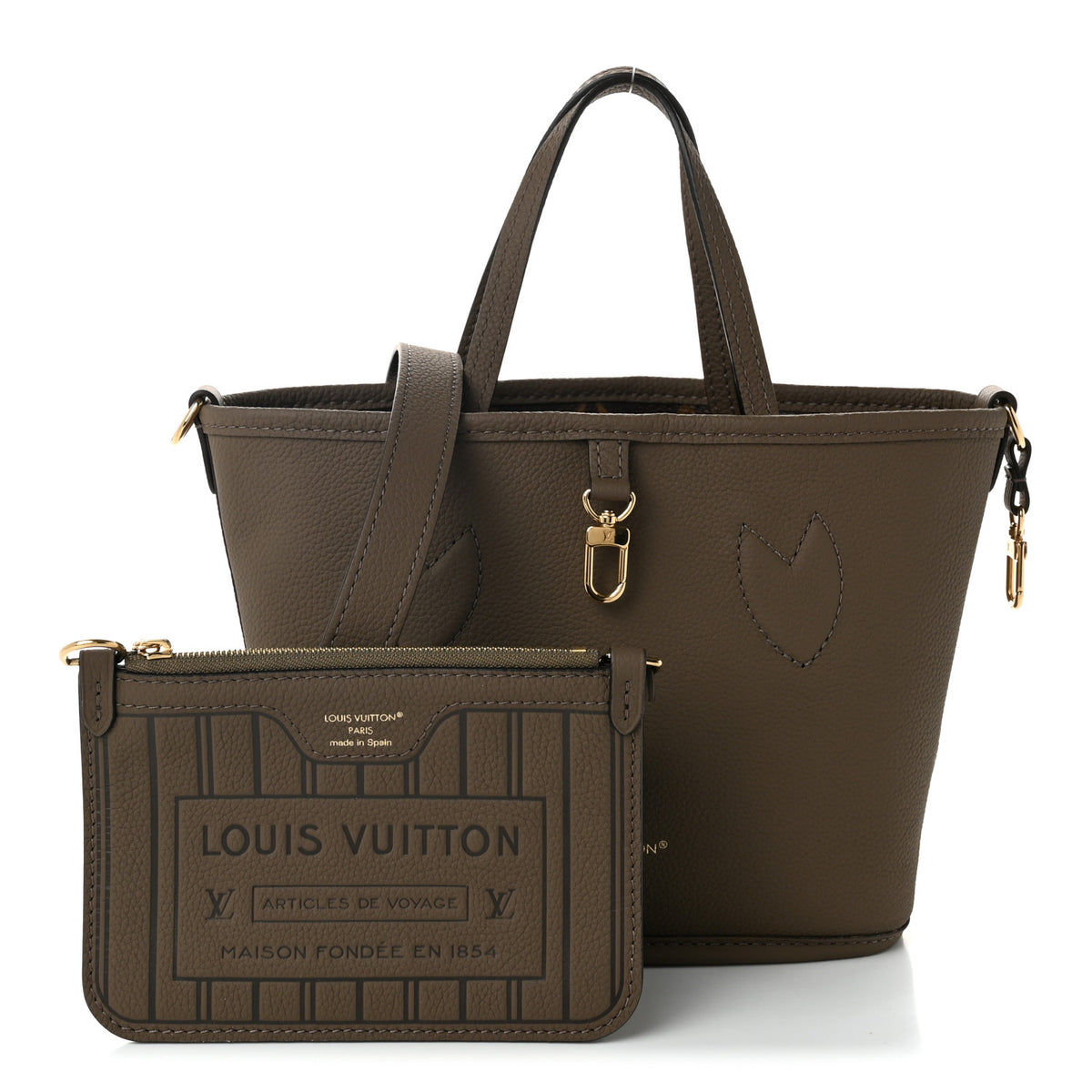 Monogram Neverfull Inside Out Bandouliere BB Dark Fango
