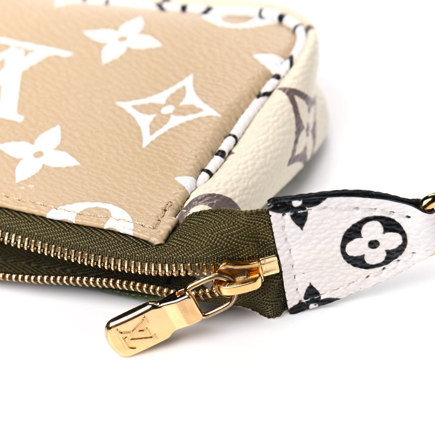 Monogram Giant Micro Pochette Accessories Kaki White