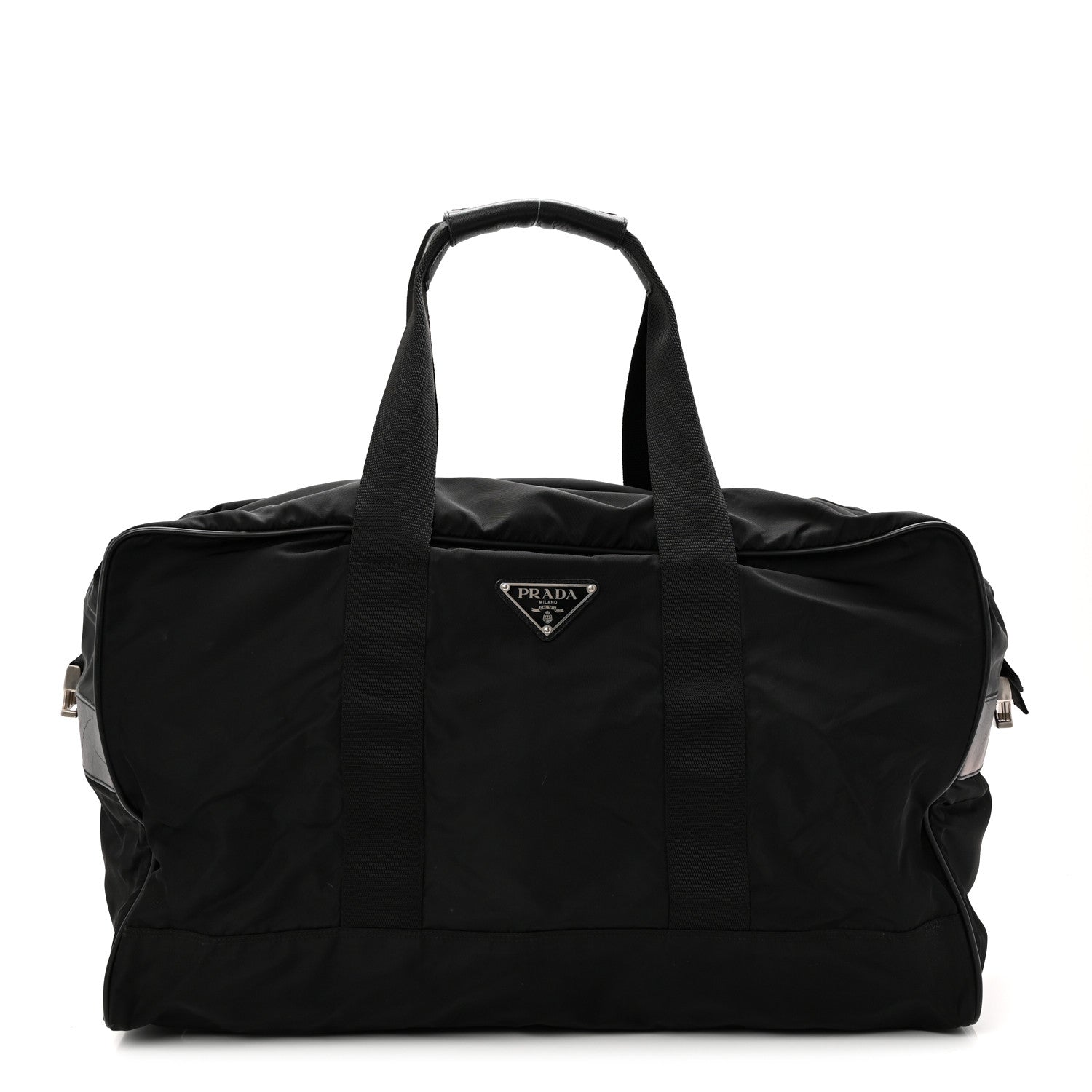 Prada Tessuto Nylon Saffiano Viaggio Duffle Black 1 of 9