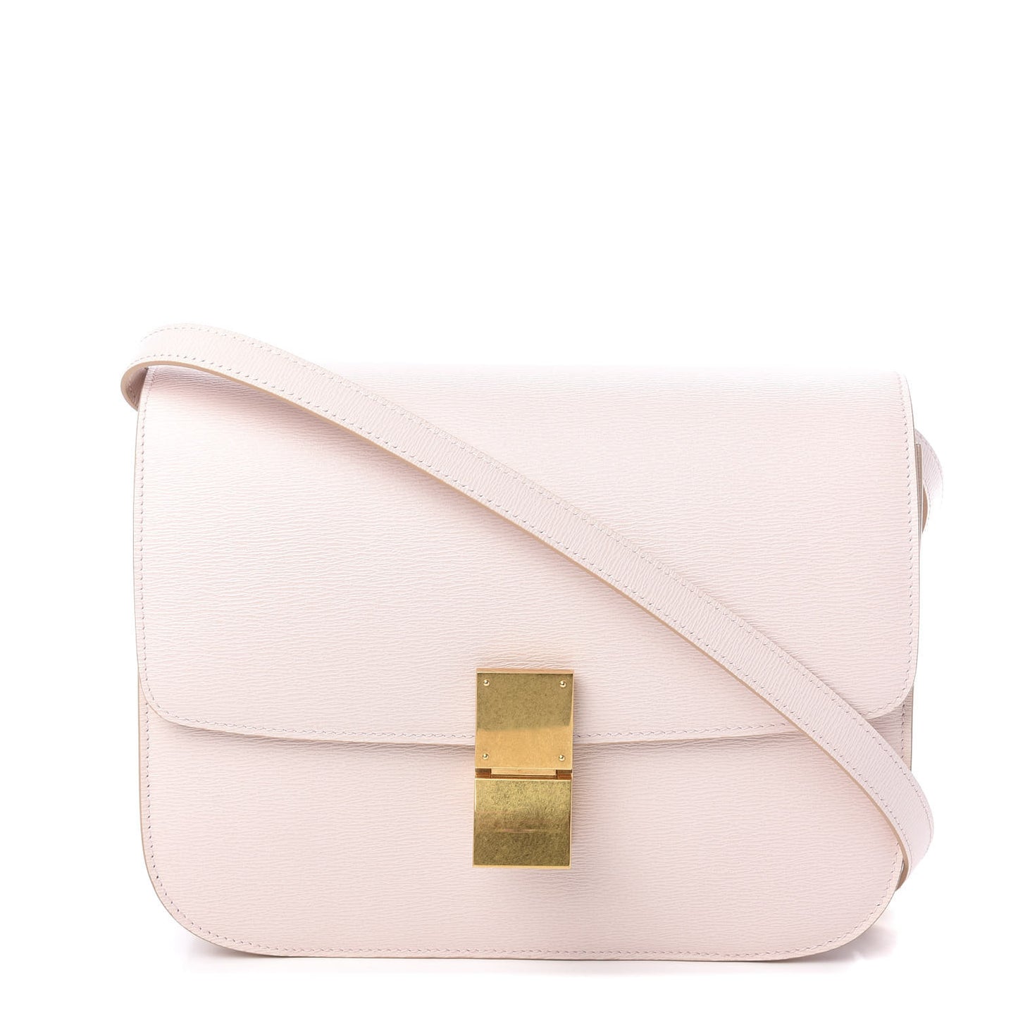 Liege Calfskin Medium Classic Box Flap Bag Rose Pale