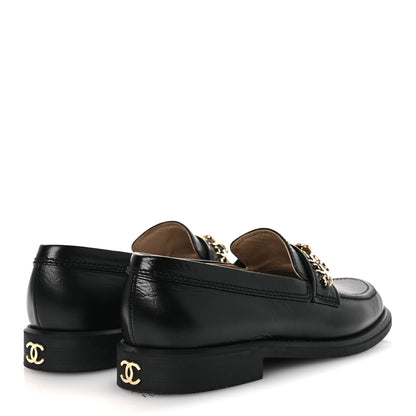 Chanel Calfskin Enamel Charms Mocassin Loafers 39.5 Black 10 of 24