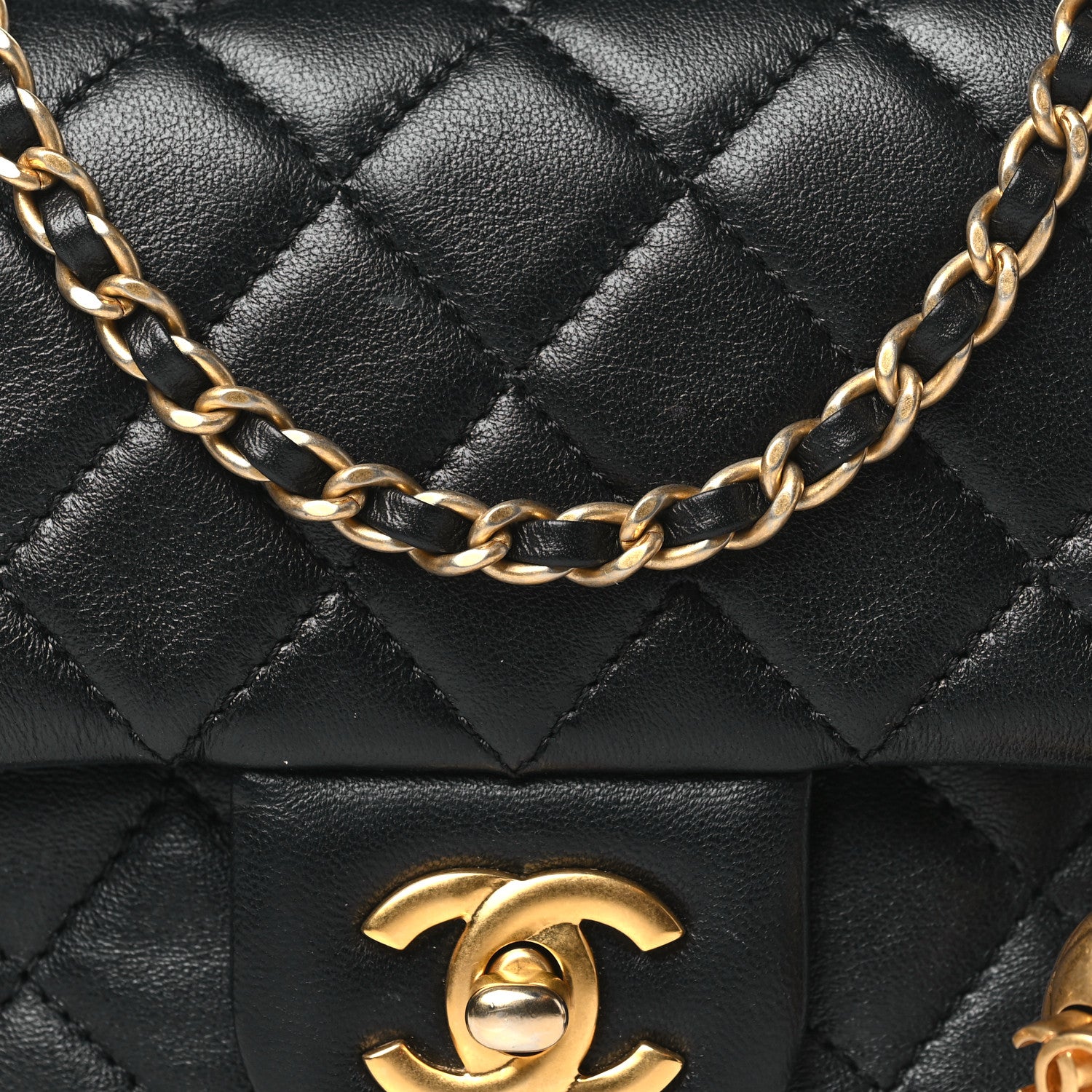 Chanel Lambskin Quilted Mini Pearl Crush Flap Black 8 of 11