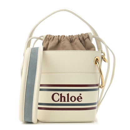 Chloe Smooth Calfskin Logo Mini Roy Bucket Bag Natural White 1 of 12