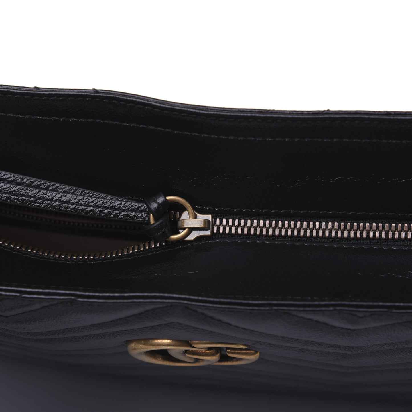 Vintage Calfskin Matelasse Medium GG Marmont Slim Tote Black