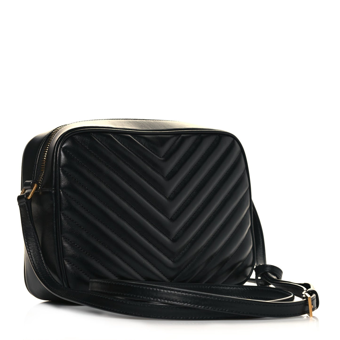 Calfskin Matelasse Monogram Lou Camera Bag Black