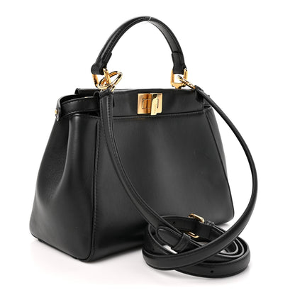 Fendi Nappa Mini Peekaboo Iconic Satchel Black 3 of 11