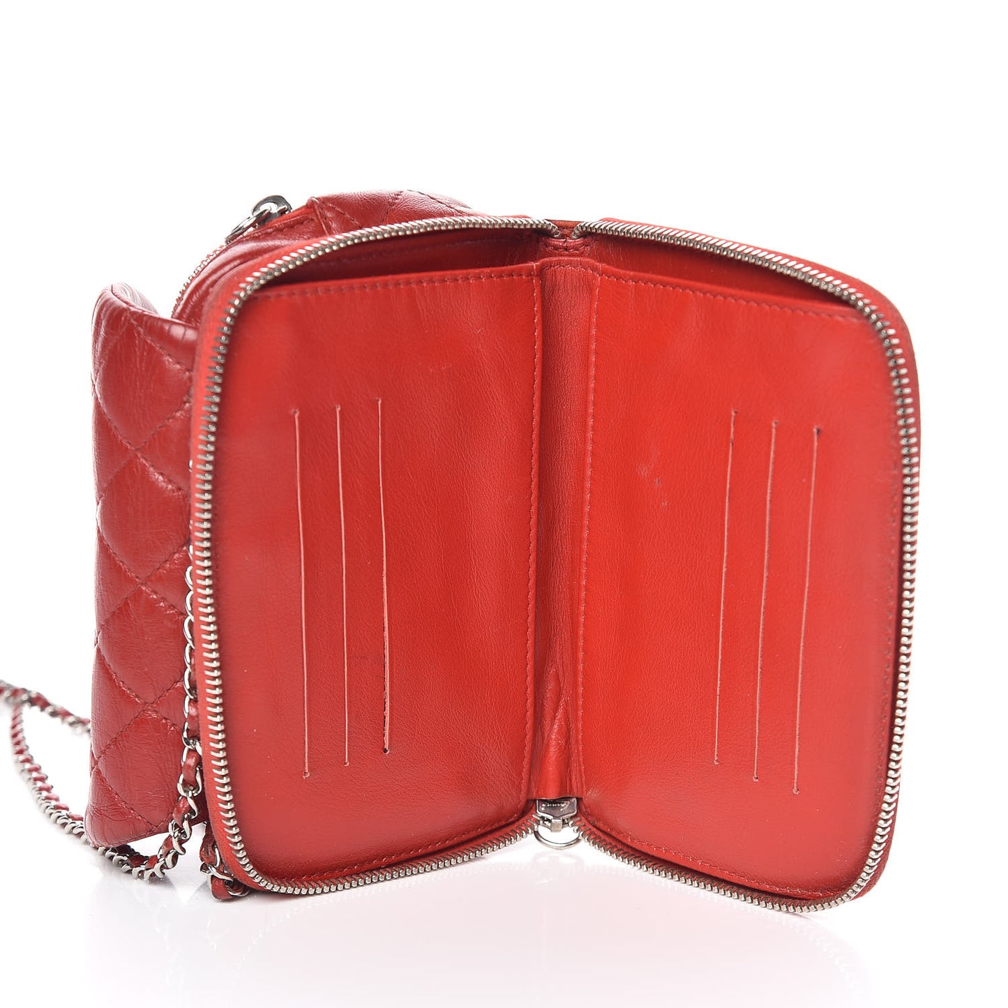 Lambskin Quilted WOC Mini Flap Red