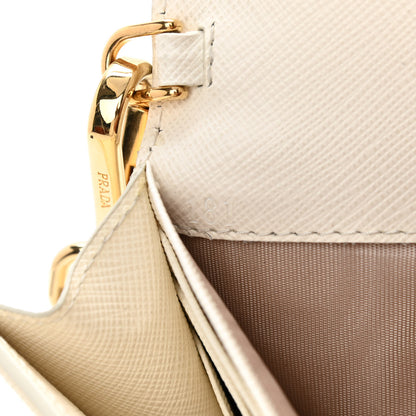 Prada Saffiano City Calf Mini Envelope Bag White 8 of 9