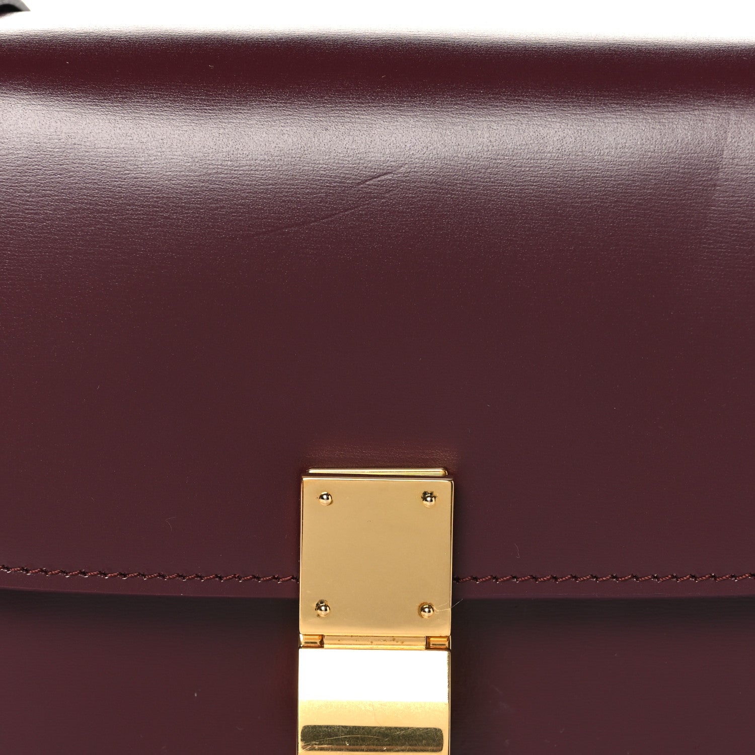 Celine Box Calfskin Small Classic Box Flap Bag Burgundy 8 of 10