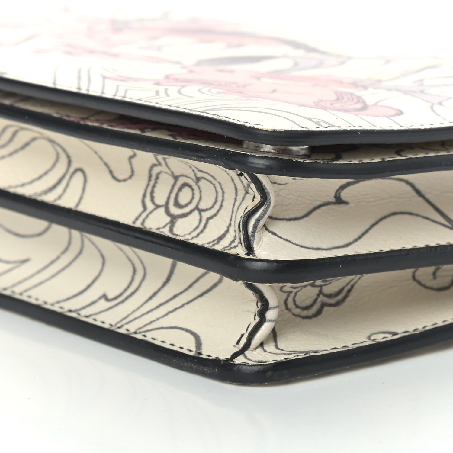 Prada X JAMES JEAN Glace Calfskin Rabbit Print Wallet On Chain Opaline 8 of 8