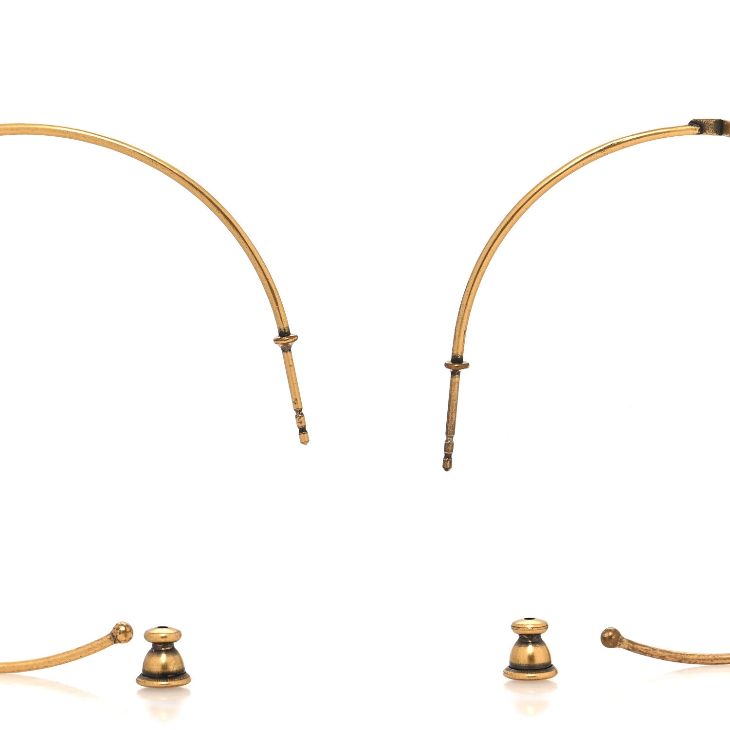 Christian Dior Metal J'Adior Hoop Earrings Aged Gold 3 of 4