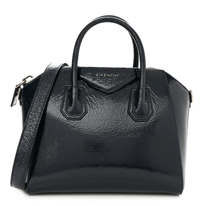 Givenchy Crinkled Patent Deerskin Small Antigona Deep Blue 1 of 12