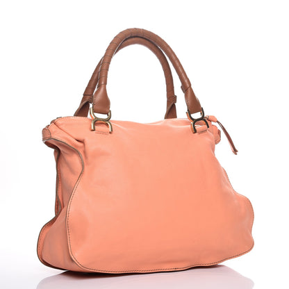 Chloe Calfskin Large Marcie Lock Satchel Peach Pink 3 of 7