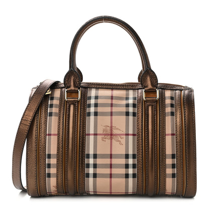 Burberry Haymarket Check Medium Alchester Bowling Bag Bronze 1 of 14