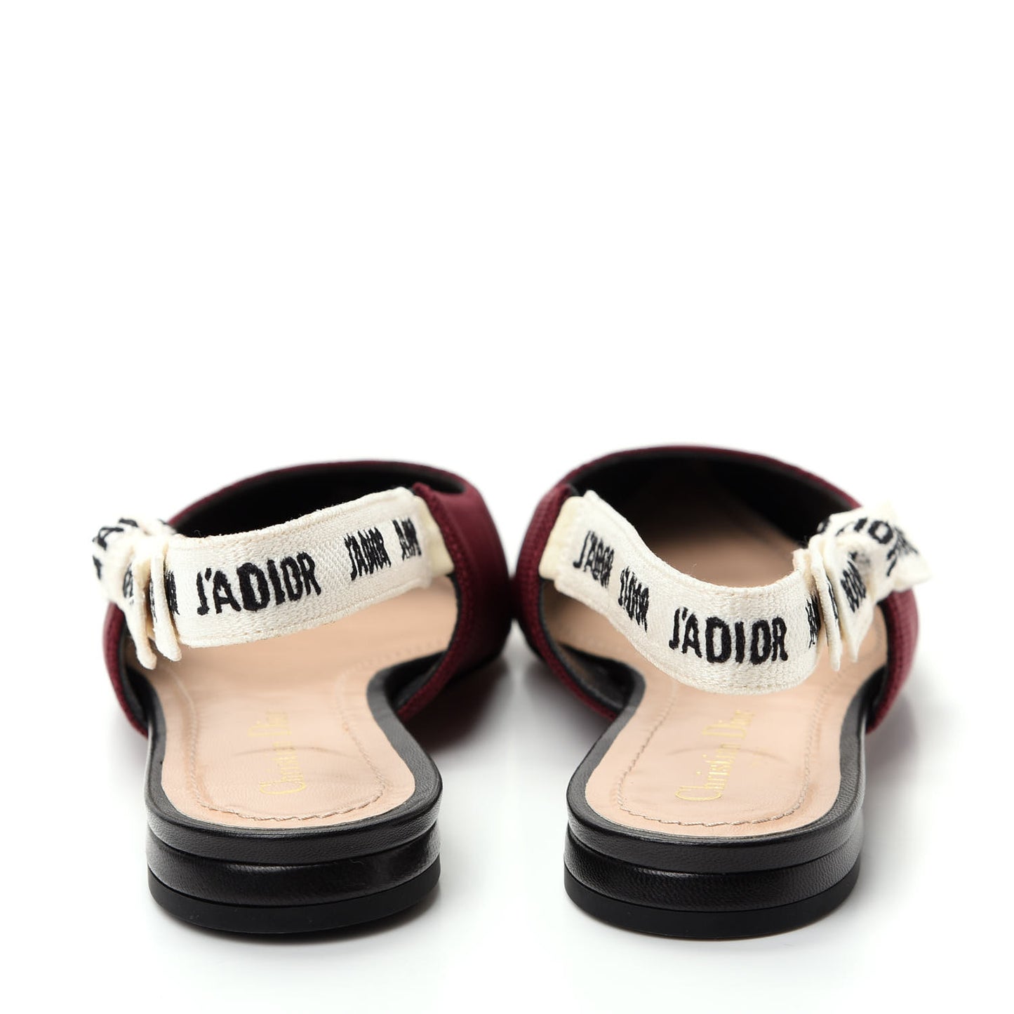 Technical Canvas Ribbon J Adior Sling-Back Ballet Flats 38.5 Rouge Black