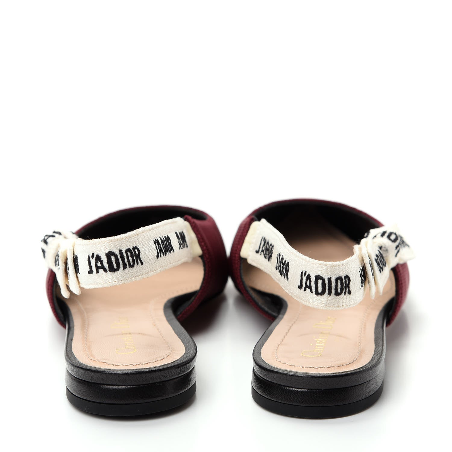 Christian Dior Technical Canvas Ribbon J Adior Sling-Back Ballet Flats 38.5 Rouge Black 7 of 11