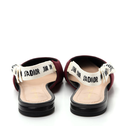 Christian Dior Technical Canvas Ribbon J Adior Sling-Back Ballet Flats 38.5 Rouge Black 7 of 11