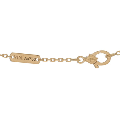 Van Cleef & Arpels 18K Yellow Gold Mother of Pearl Vintage Alhambra Pendant Necklace 4 of 4