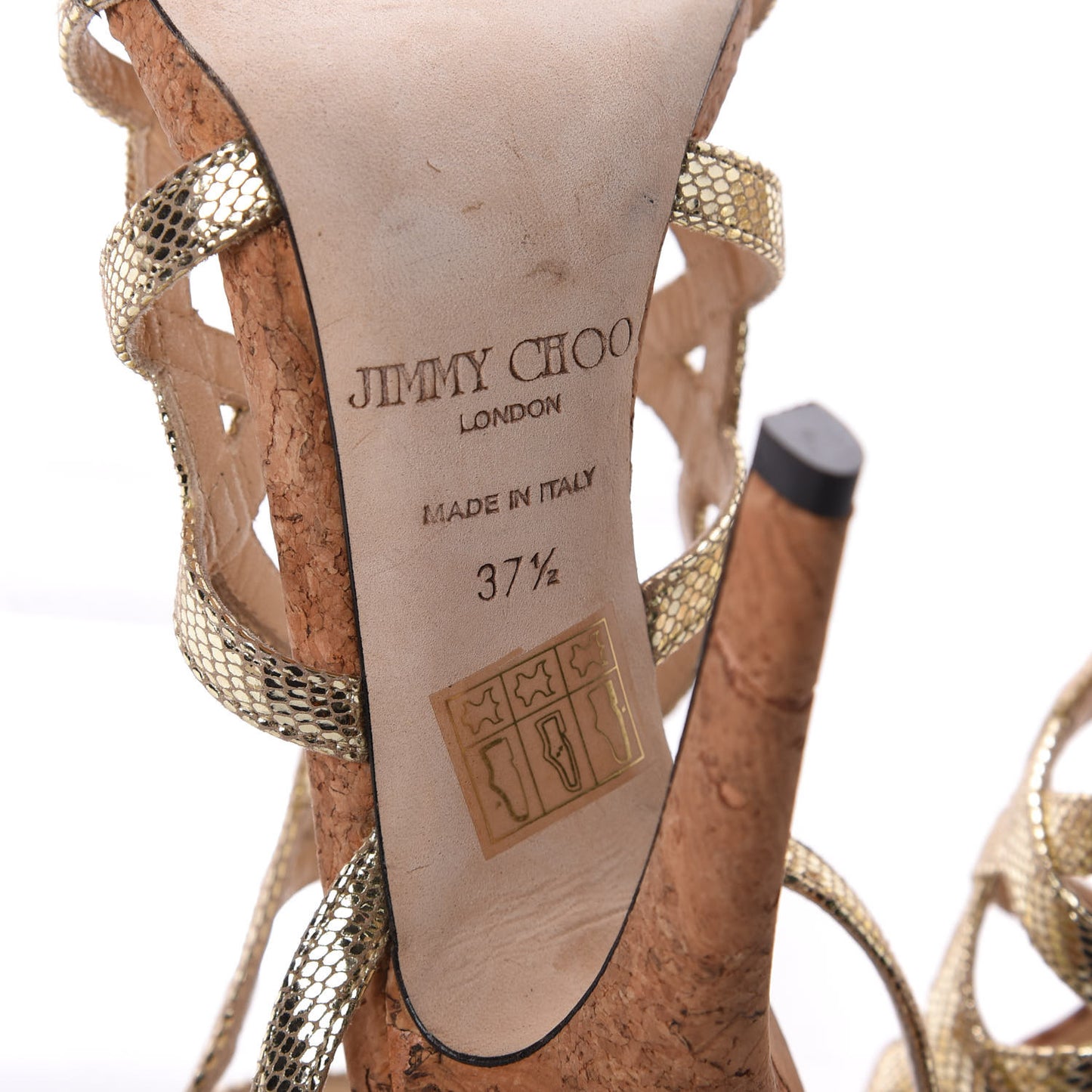 Metallic Printed Dehlia Heel Sandals 37.5 Gold
