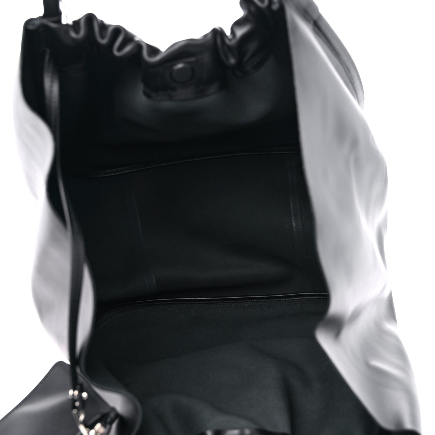 Calfskin XL Ruched Tote Black
