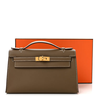 Hermes Swift Kelly Pochette Clutch Etoupe 11 of 11