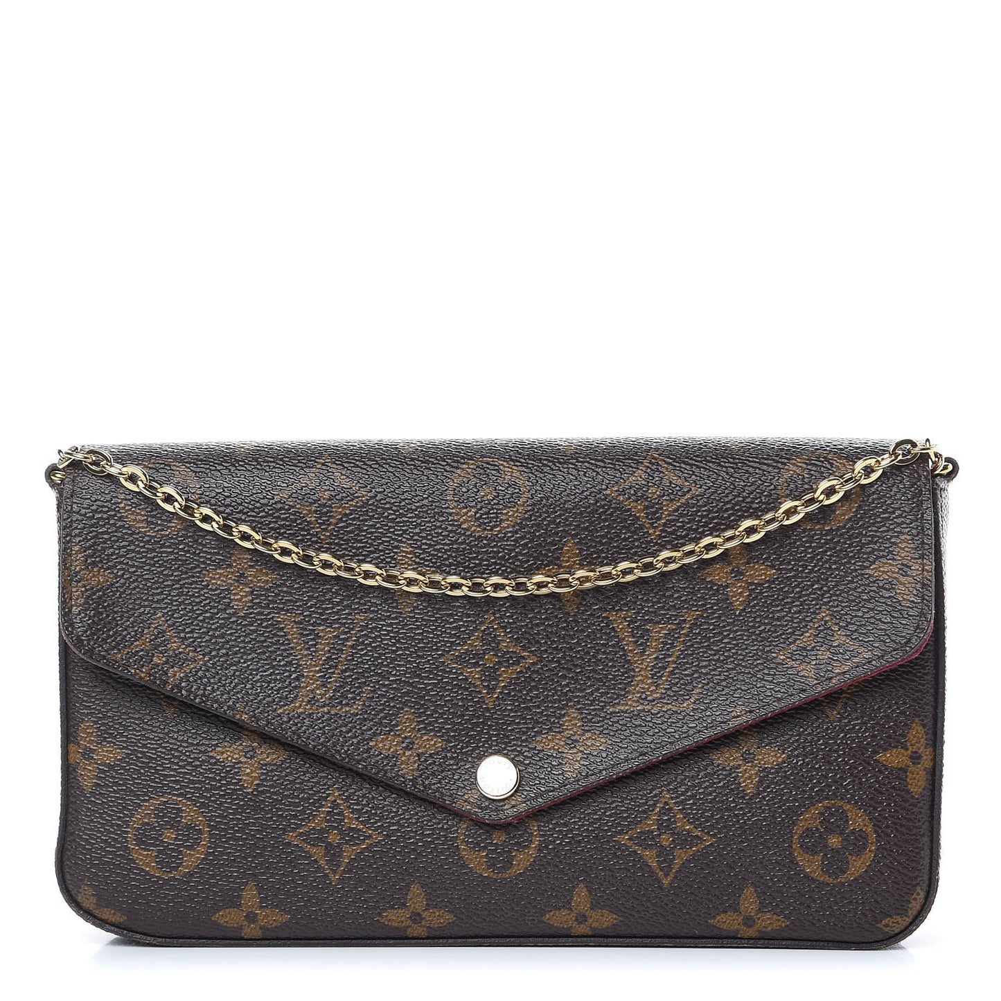 Monogram Pochette Felicie Chain Wallet Fuchsia