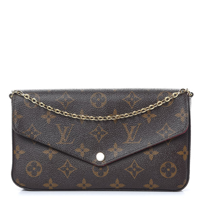 Louis Vuitton Monogram Pochette Felicie Chain Wallet Fuchsia 1 of 18