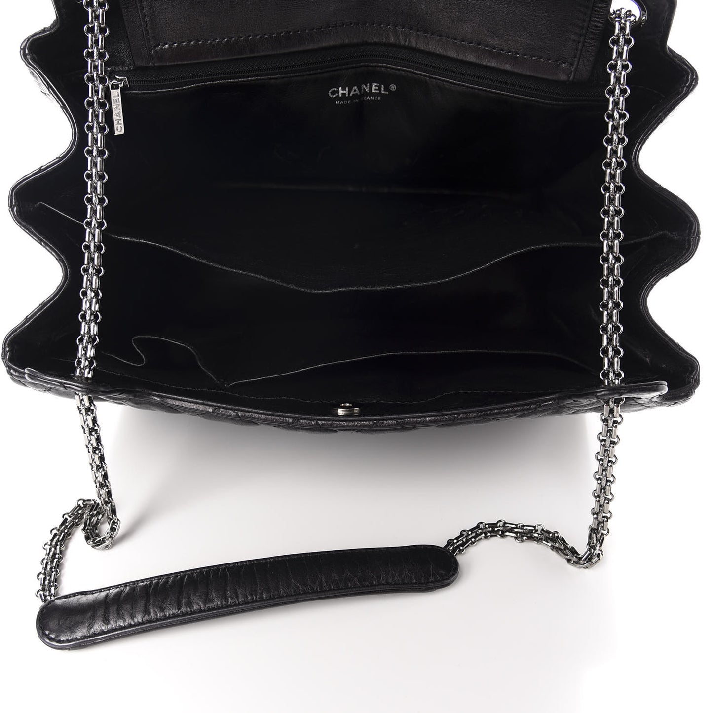 Metallic Calfskin Quilted XL Accordion Reissue Flap Black