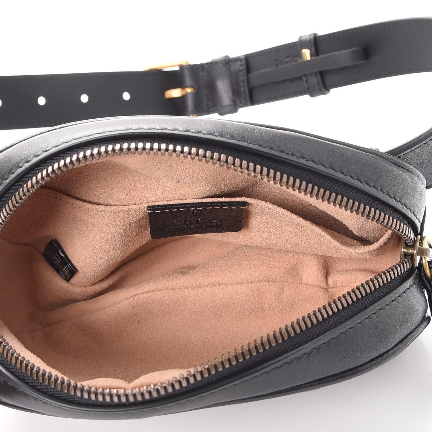 Calfskin Matelasse GG Marmont Belt Bag 75 30 Black