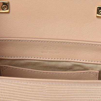 Chloe Calfskin Lizard Embossed Mini C Double Carry Biscotti Beige 6 of 12