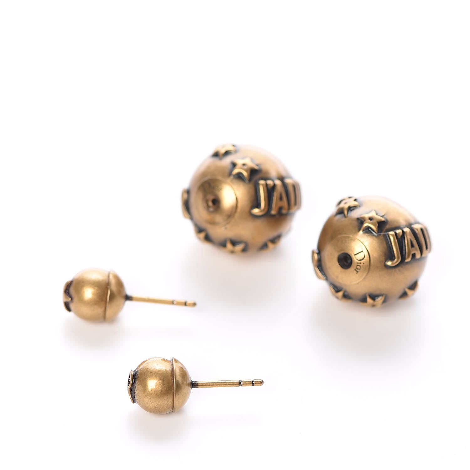 Christian Dior Metal J'Adior Mise En Dior Tribal Earrings Gold 3 of 6