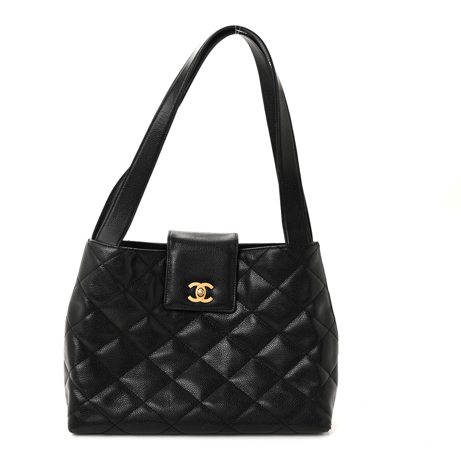 Chanel Caviar Diamond Flap Shoulder Bag Black 1 of 10